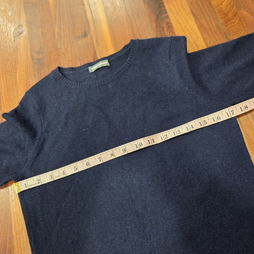 Indulge Cashmere Sweater Dress Navy Blue Long Sleeve Dress Sweater Size Small - Picture 5 of 6